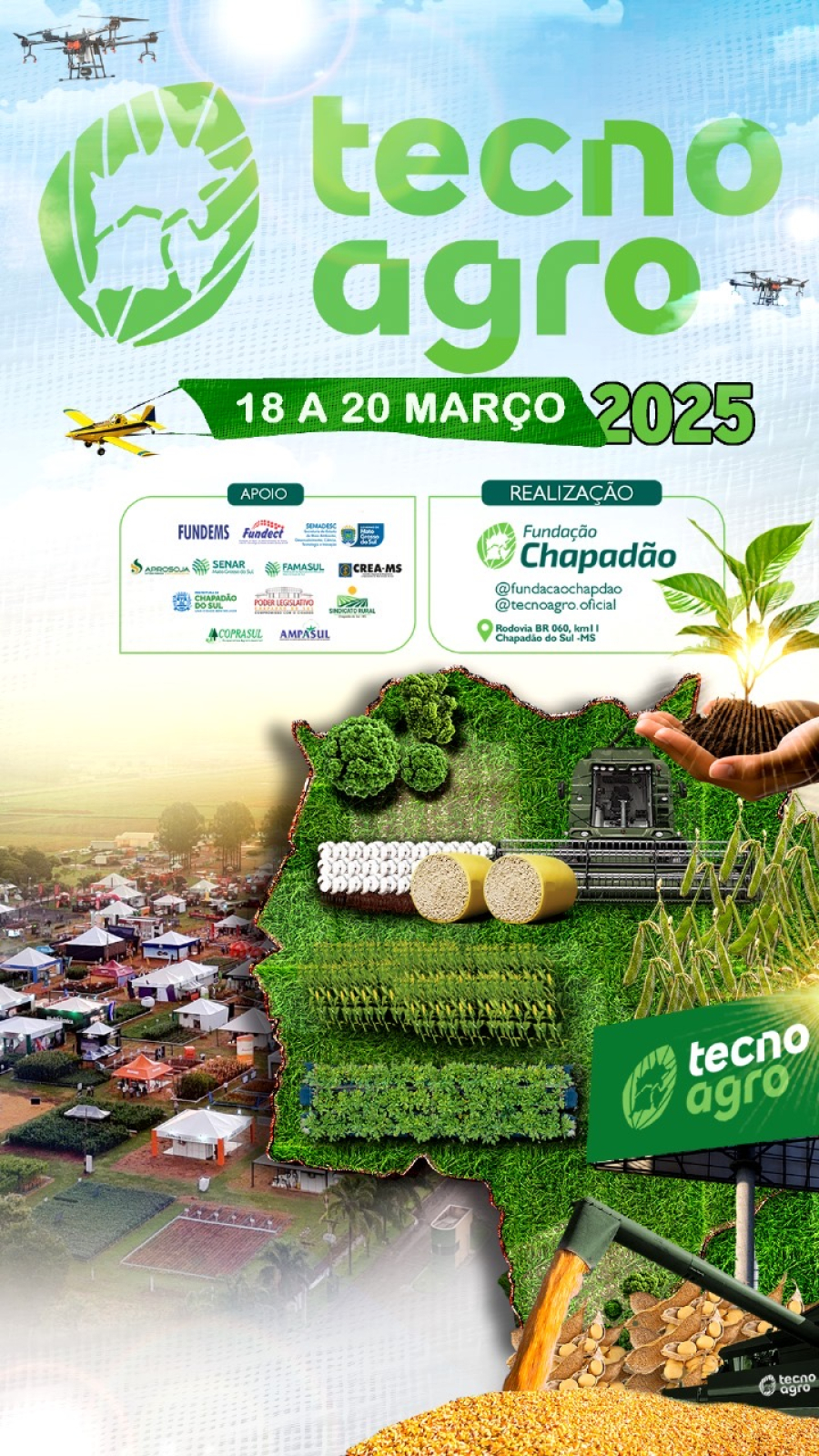 Número de empresas e presença do Governador de MS despertam grande expectativa para a TecnoAgro 2025